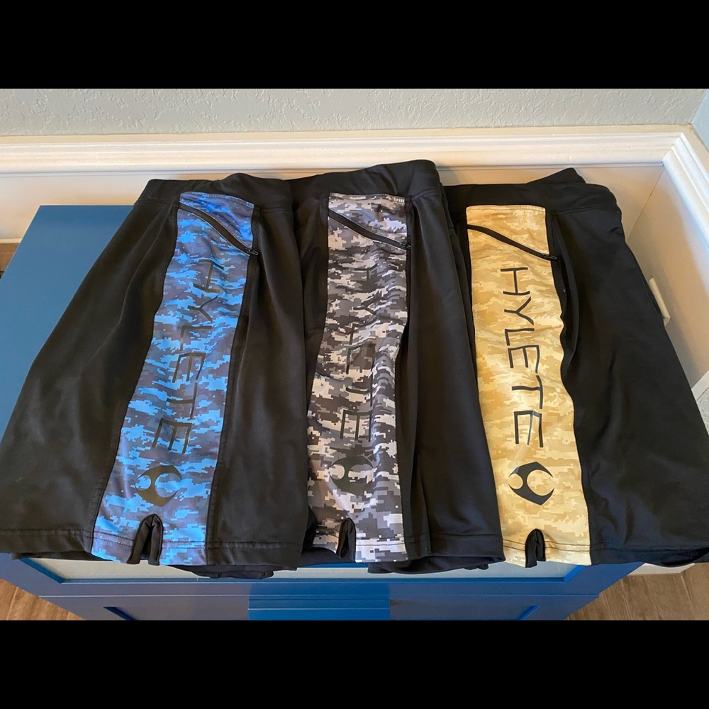 BLUE Hylete camo workout shorts